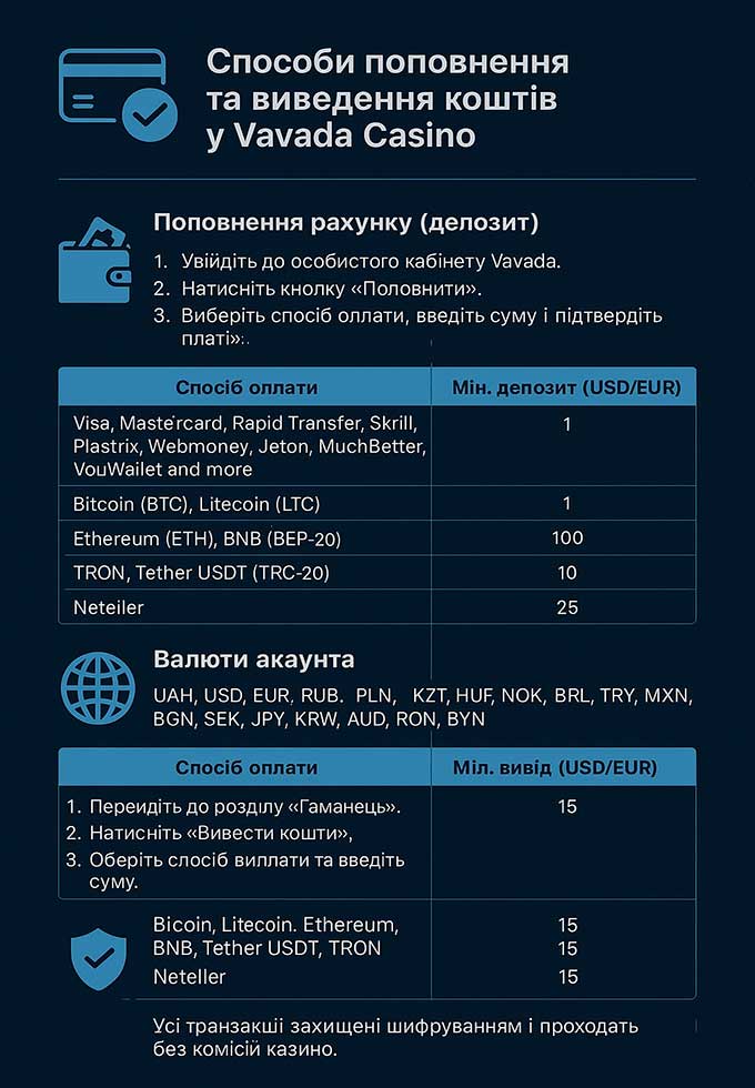 Фінанси казино Vavada